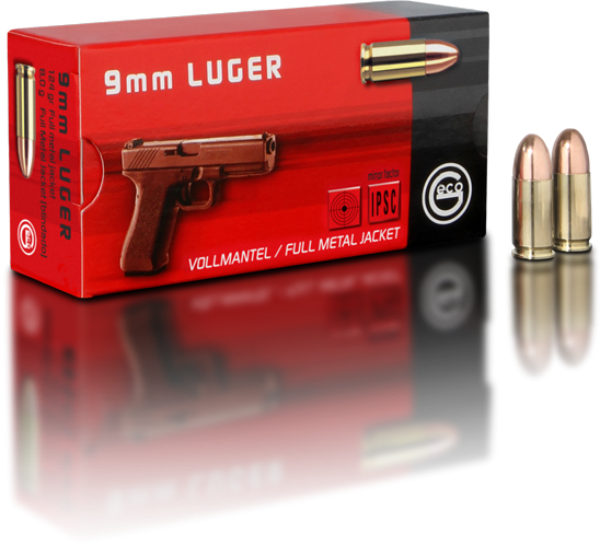 GECO 9mm Luger Vollmanel Rund 124 grs, 50 Schuss