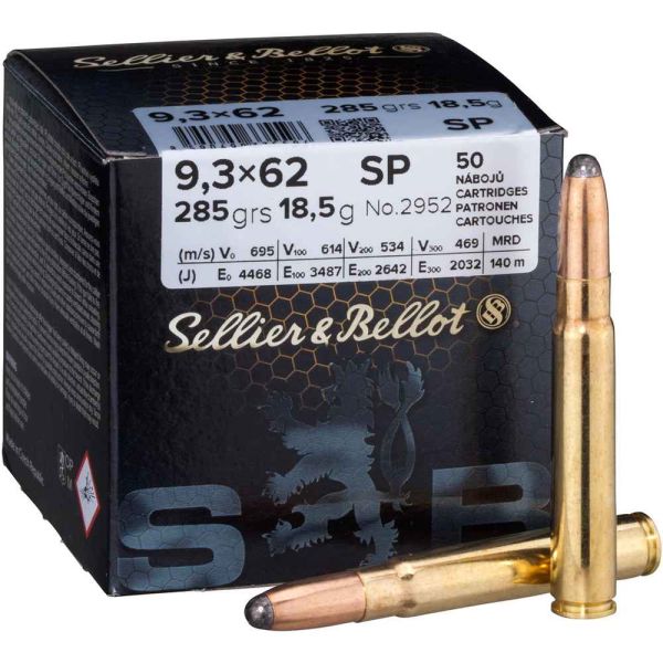 Sellier & Bellot 9,3x62 SP 285 grs, 50 Schuss